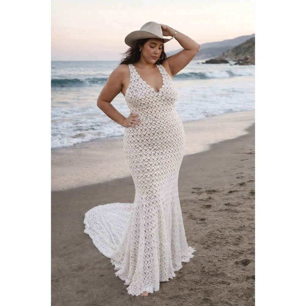 Daughters of Simone Anthropologie Lace Wedding Gown 4XL Boho Bridal - Picture 1 of 7